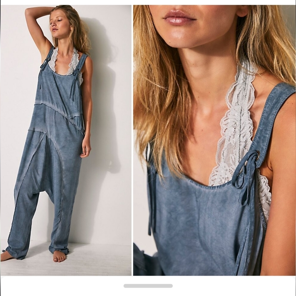 Free People Act Natural shapeless romper